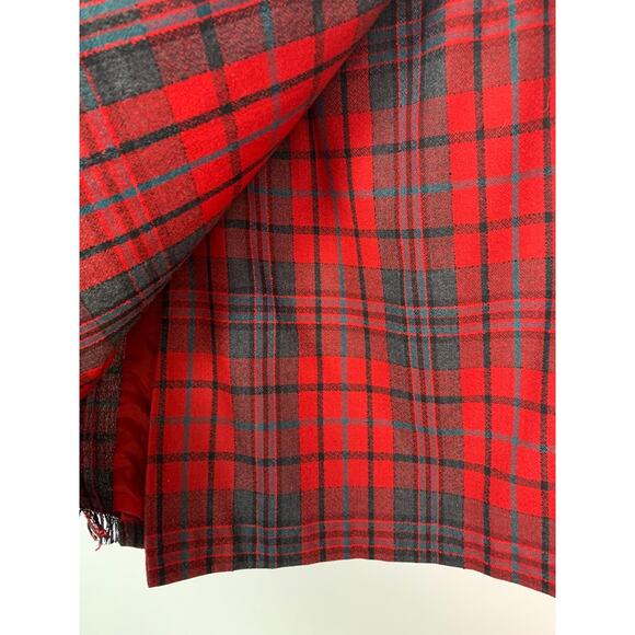 Vintage Forenza Red Blue Tartan Plaid Wrap Wool Skirt, Size 8 - Picture 2 of 7